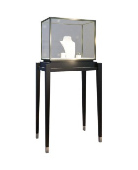 Luxury Portable Floor Free Standing Tall Glass Fine Jewelry Display Case
