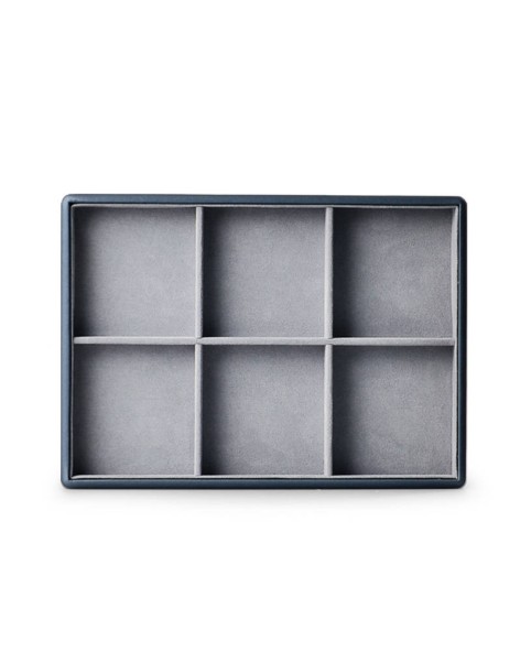 Luxuriöse Präsentationstabletts aus grauem Samtgitter zum Verkauf