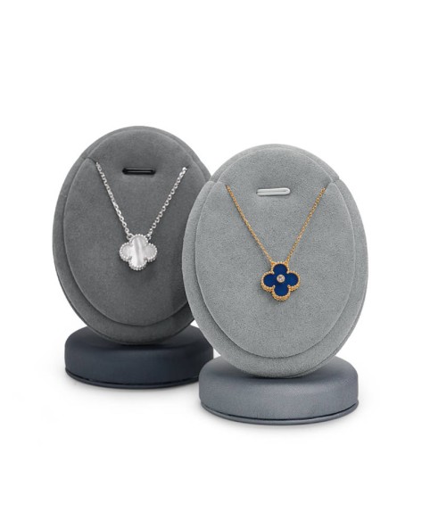 Luxury Grey Velvet Jewellery Necklace Display Stand