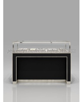 Luxury Black Glass Wooden Counter Display For Jewelry Shop