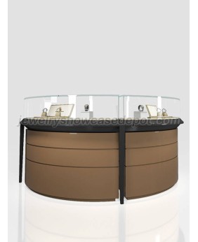 Luxe glazen houten sieraden showroom toonbank display