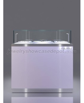 Luxury White and Silver Jewellery Showroom Counter For Sale