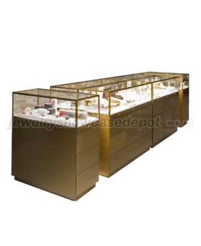 Luxury Custom Gold Jewellery Shop Counter Design