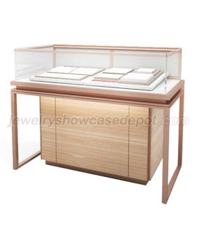 Luxury Retail Custom Wooden Glass Jewellery Counter For Sale