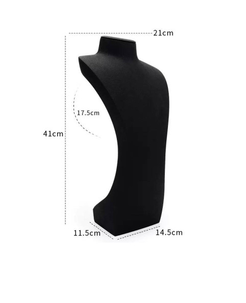 ブラックベルベットネックレスディスプレイバストスタンド
