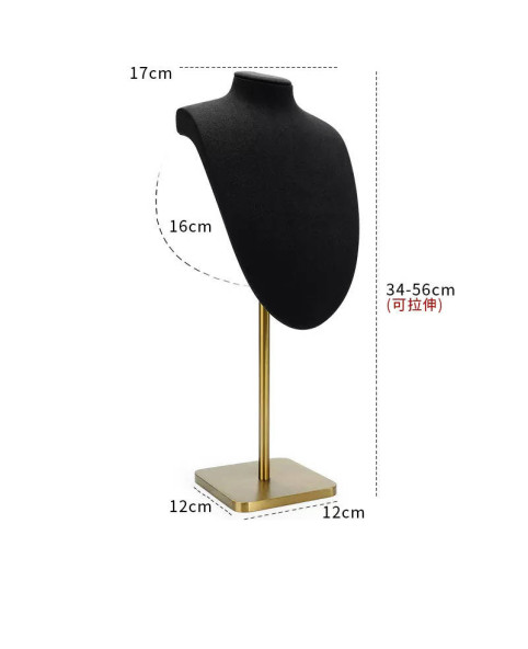 プレミアムブラックベルベットネックレスディスプレイバストスタンド販売中