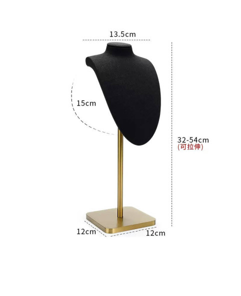 プレミアムブラックベルベットネックレスディスプレイバストスタンド販売中