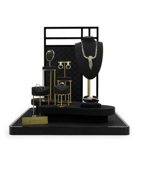 Black Gold Metal Jewelry Showcase Display Kits