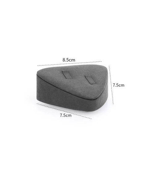 Nouveau plateau de présentation à double anneau en velours gris foncé Nouveau plateau de présentation à double anneau en velours gris foncé