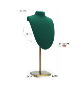 グリーンベルベットジュエリーネックレスディスプレイスタンド