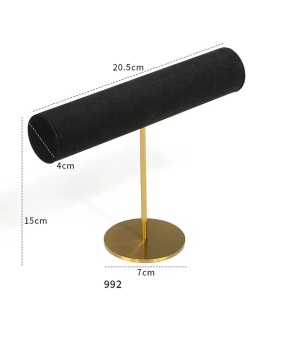 Luxury New Gold Metal Black Velvet Bracelet Display Stand