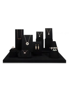 Conjunto de exhibición de joyería de terciopelo negro de lujo a la venta