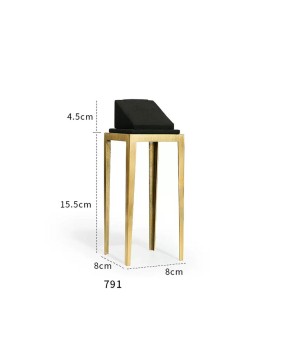 Luksusowy złoty metalowy czarny aksamitny stojak na naszyjniki