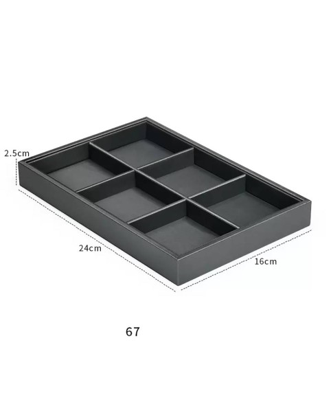 Schwarzes Leder-Armreif-Display-Tablett zum Verkauf