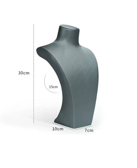 Nouveau présentoir de collier en cuir gris foncé
