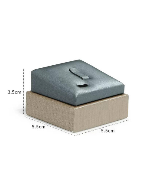 Premium Dark Gray Leather Ring Display Holder Tray For Sale