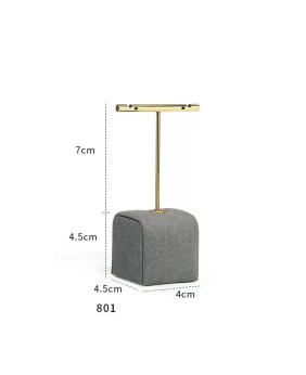 Luxury Gold Metal Dark Gray Velvet Earring Display Stand