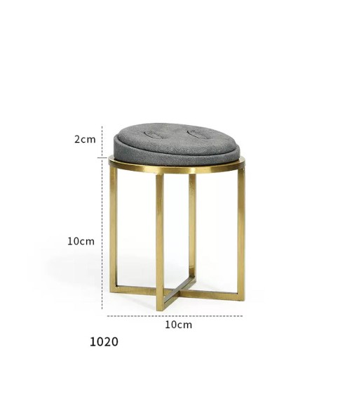 Высококачественная золотистая металлическая темно-серая бархатная подставка с двойным кольцом