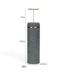 High-End-Ohrringständer aus dunkelgrauem Samt in goldfarbenem Metall