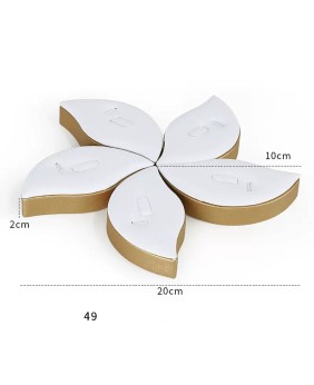 Gold and White Flower Shape Ring Display Tray For Sale
