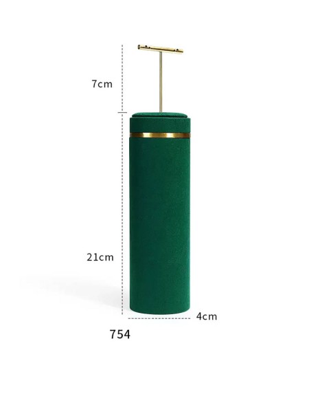 Золотая металлическая зеленая бархатная подставка для сережек