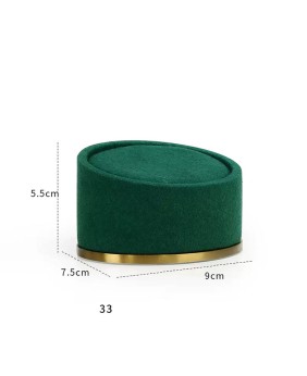 New Gold Retail Gold Metal Green Velvet Bangle Display Stand