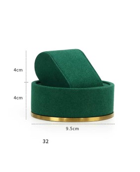 Nuevos soportes de exhibición de pulsera de terciopelo verde de Metal dorado al por menor
