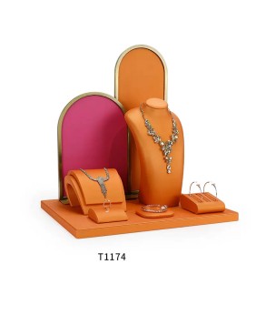 Conjuntos de exibição de joias de couro de luxo para venda