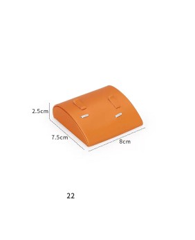 Luxury Orange Leather Retail Double Ring Display Tray