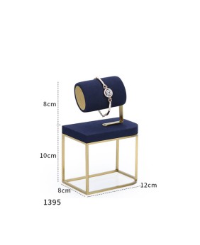 Luxury Navy Blue Velvet Bracelet Display Holder Stand
