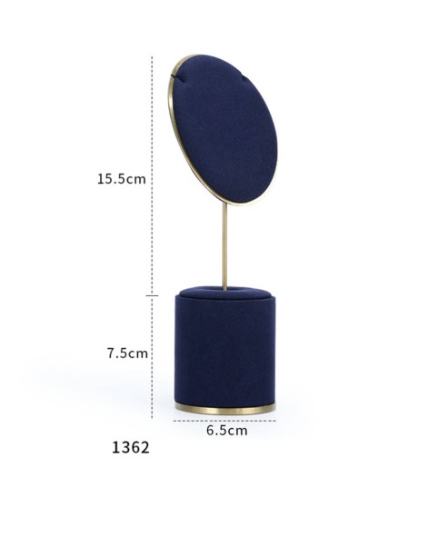 Luxury Navy Blue Velvet Jewelry Necklace Display Holder Stand