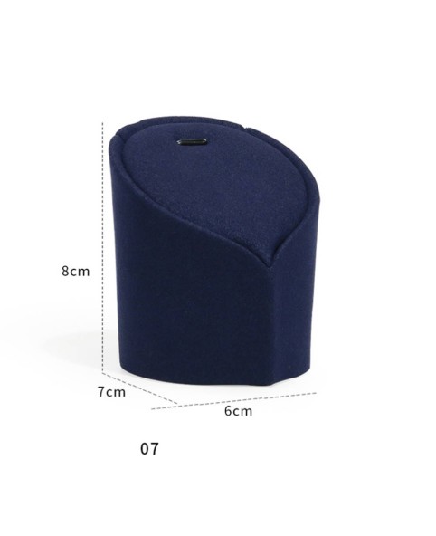 Популярная подставка для колец с зажимом из бархата темно-синего цвета