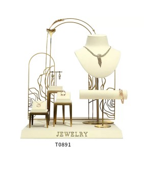 Premium Luxury New Retail Σετ Οθόνης Παραθύρων από Λευκό Βελούδινο Κοσμήματα