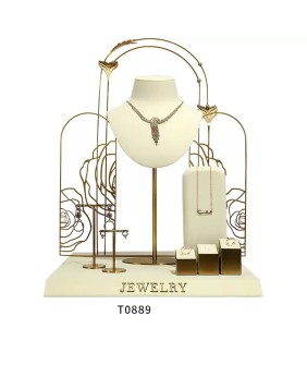 Premium Retail Off White Velvet Jewellery Display Set