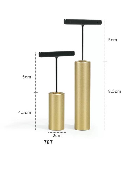 Luxe gouden metalen zwarte T-bar oorbel displaystandaard