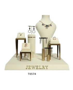 Novo conjunto de exibição de joias de veludo branco para venda