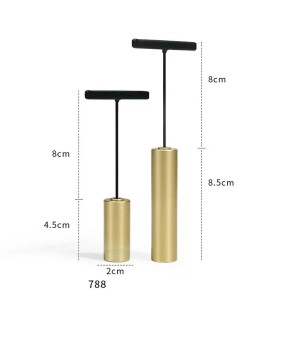 Luxe gouden metalen zwarte T-bar oorbel displaystandaard