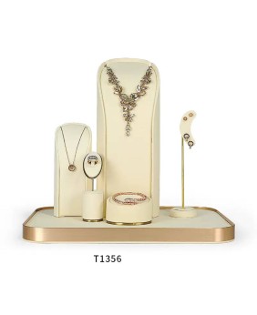 High End Luxury Retail New Off White Velvet Jewelry Display Set