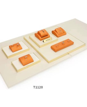 Luxuriöses Schmucktablett-Set in Orange und Creme