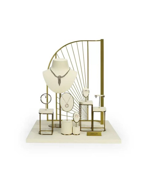 Luxury Off White Velvet Bangle and  Ring Display Stand For Sale