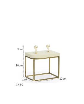 Luxury Off White Velvet Double Ring Display Stand For Sale