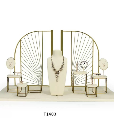 Conjunto de exibição de joias de veludo branco luxuoso para venda