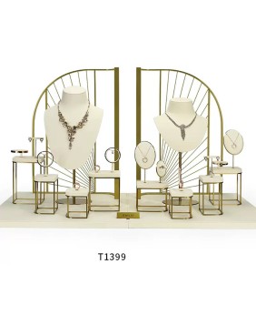 Luxury Off White Velvet Jewelry Display Sets For Sale