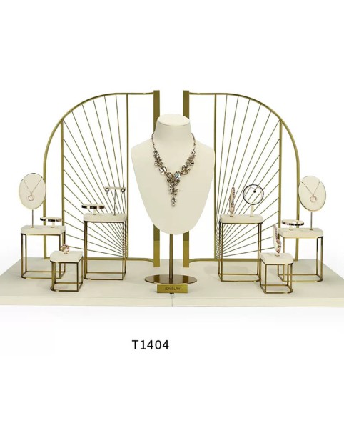 Luxury Off White Velvet Jewelry Window Display Set