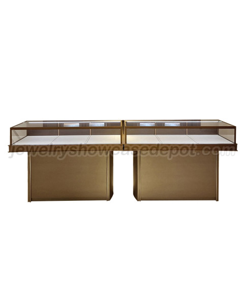Luxe glazen houten sieraden display glazen kast