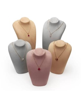 Luxury Velvet Jewelry Necklace Display Bust Stand For Sale