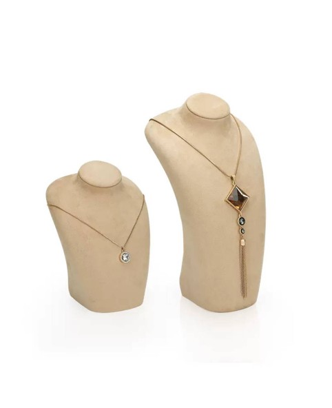 Soporte de busto de exhibición de collar de joyería de terciopelo de lujo a la venta