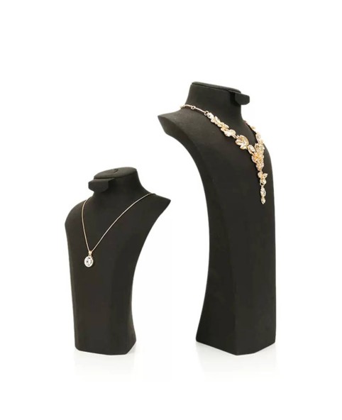 Busto de exhibición de collar de terciopelo negro de lujo a la venta