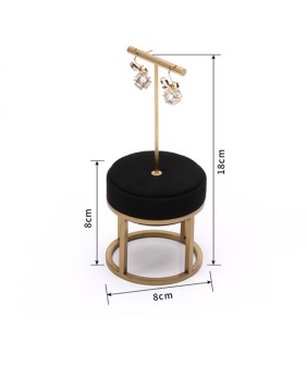Luxury Gold Metal Black Velvet Small Earring Display Stand