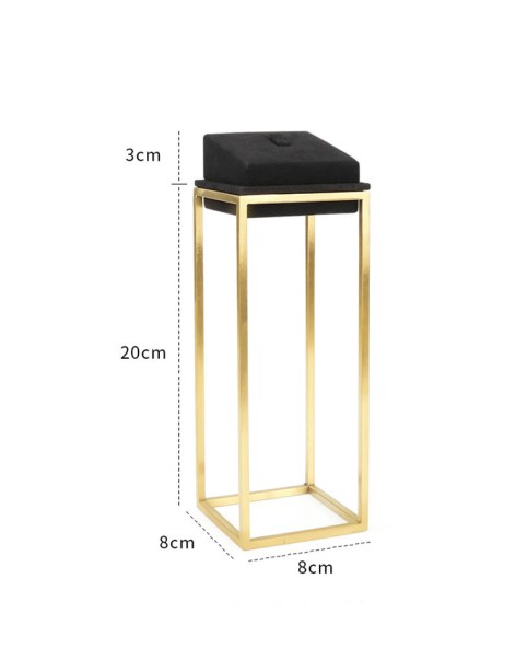 Роскошный золотой металлический черный бархатный стенд для ювелирных изделий